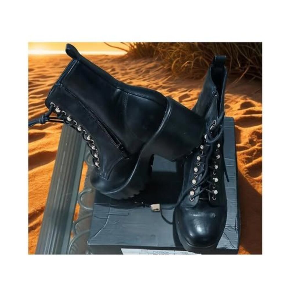 Chic Black Platform Ankle Boots By Nasty Gal  Size5